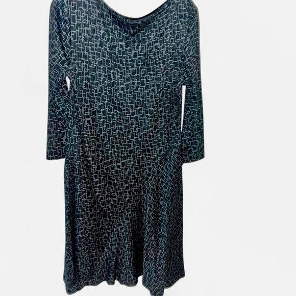 Worth charcoal gray geometric long sleeve dress large L like new - Picture 4 of 6